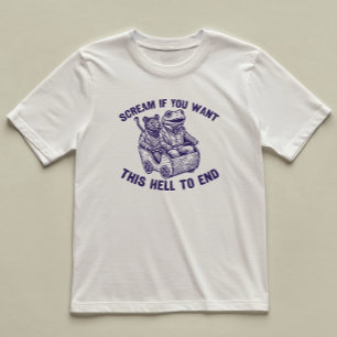 Skräm om du vill ha en snygg, Illustrated Frog Råt T Shirt