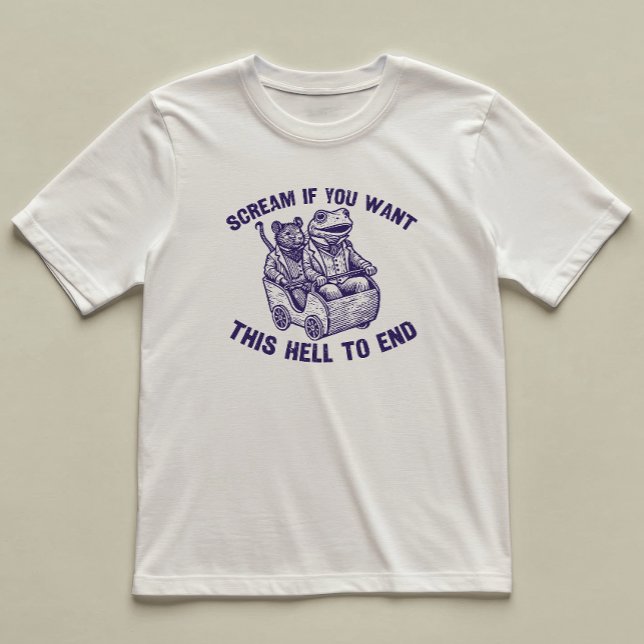 Skräm om du vill ha en snygg, Illustrated Frog Råt T Shirt (Skapare uppladdad)