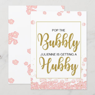 Skräm på bubblan. Hon får ett Hubby-tecken Inbjudningar