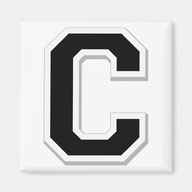 Skräm ut det första Brev C i svart magnet (Framsidan)