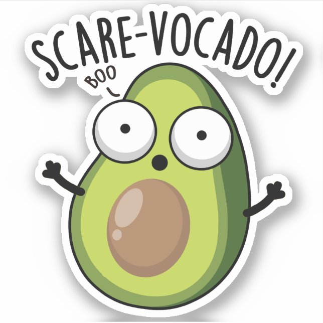 Skräm-vocaco Funny Avocado Pun Klistermärken (Framsida)