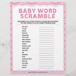 Skramble baby Ord [Luxury Snöre [Rosa]] Brevhuvud
