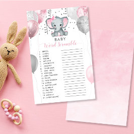 Skramble Girl Elephant Shower Game baby Ord