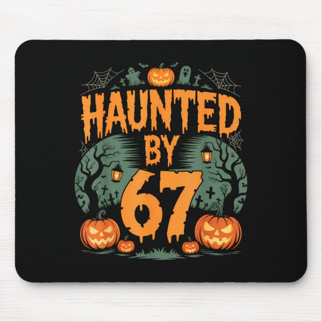 Skrämd av 67 Meme Halloween-pumpa Musmatta (Framsidan)