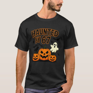 Skrämd av 67 roliga spöke och pumpa Halloween Co T Shirt