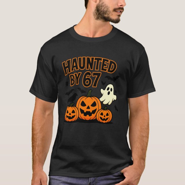 Skrämd av 67 roliga spöke och pumpa Halloween Co T Shirt (Framsida)