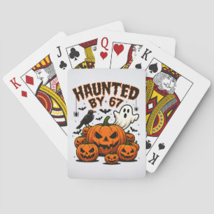 Skrämd av 67 roliga spöken och pumpa Halloween Casinokort