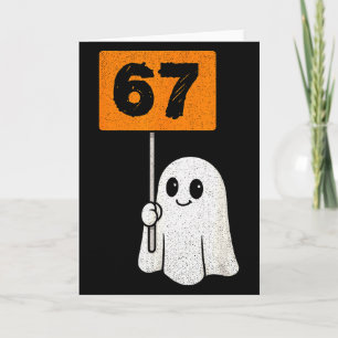 Skrämd av 67 – Roligt Six Seven Meme 6 7 Halloween Kort