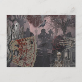 Skrämd collage vykort