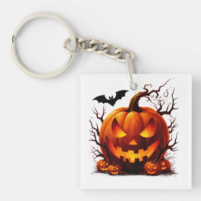 Skrämd Jack O Lantern Med Glödande Ögon 🎃 (Framsidan)