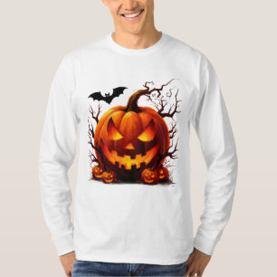 Skrämd Jack O Lantern Med Lysande Ögon 🎃 T Shirt