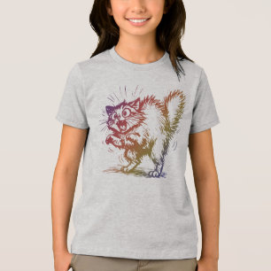 Skrämd katt-design T-shirt Tee barn casual kläder