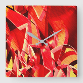 Skrämda röda band som simulerar rörelse fyrkantig klocka