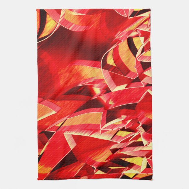 Skrämda röda band som simulerar rörelse kökshandduk (Vertikal)