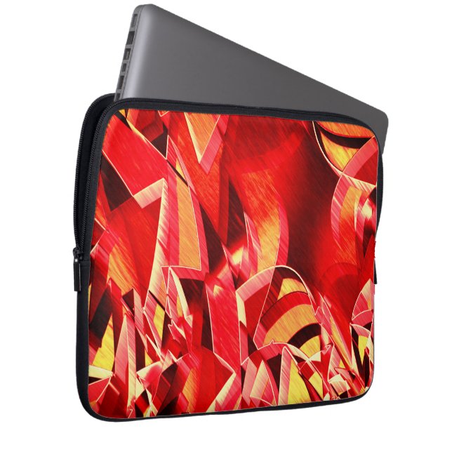 Skrämda röda band som simulerar rörelse laptop fodral (Framsidan Höger)