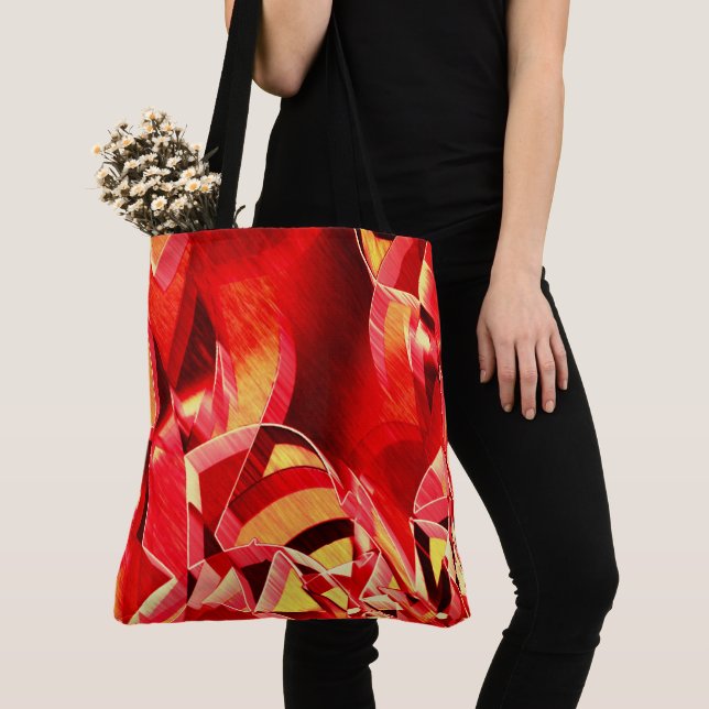 Skrämda röda band som simulerar rörelse tygkasse (Närbild)