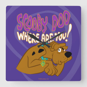 Skrämda Scooby-Doo Fyrkantig Klocka