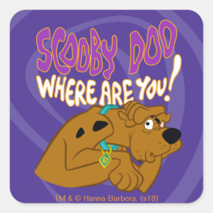 Skrämda Scooby-Doo Fyrkantigt Klistermärke