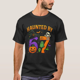 Skrämdes av 67 roliga Six Seven Meme kusliga Hallo T Shirt