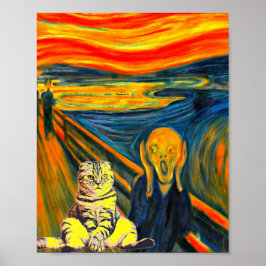 "Skrämen by Munch, Cat Art Parody" Poster