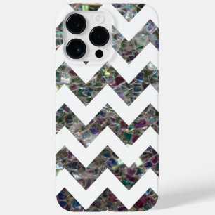 Skrämfärgad silver-mosaik och vit Chevron