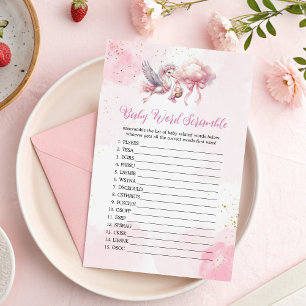 Skramla Barn namn Stork Baby Shower-spelet