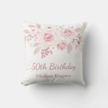 Skrämma Blommigt för  Rosa 50:e Födelsedagsfestens