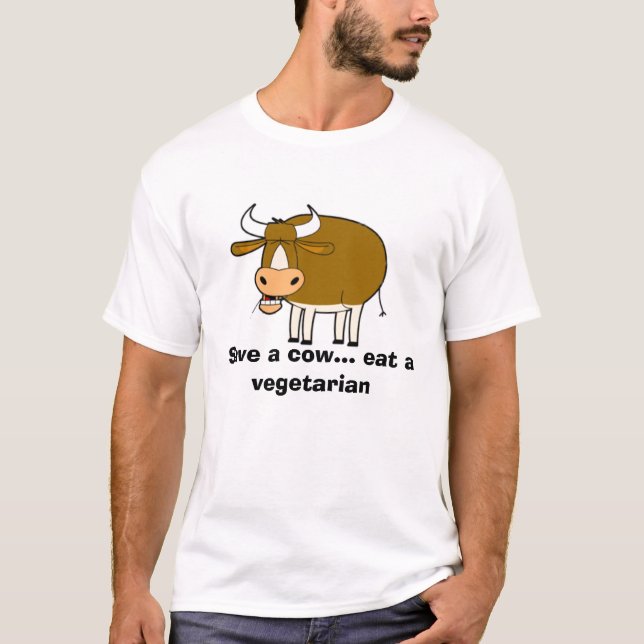 skrämma, spara en ko… äter en vegetarian tee (Framsida)