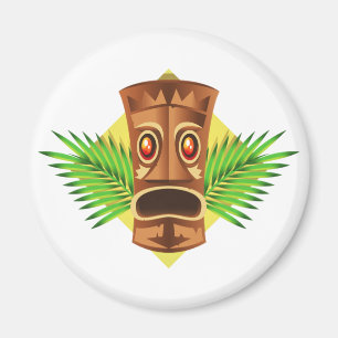 Skrämma Tiki den tropiska statyn med handflatan Magnet