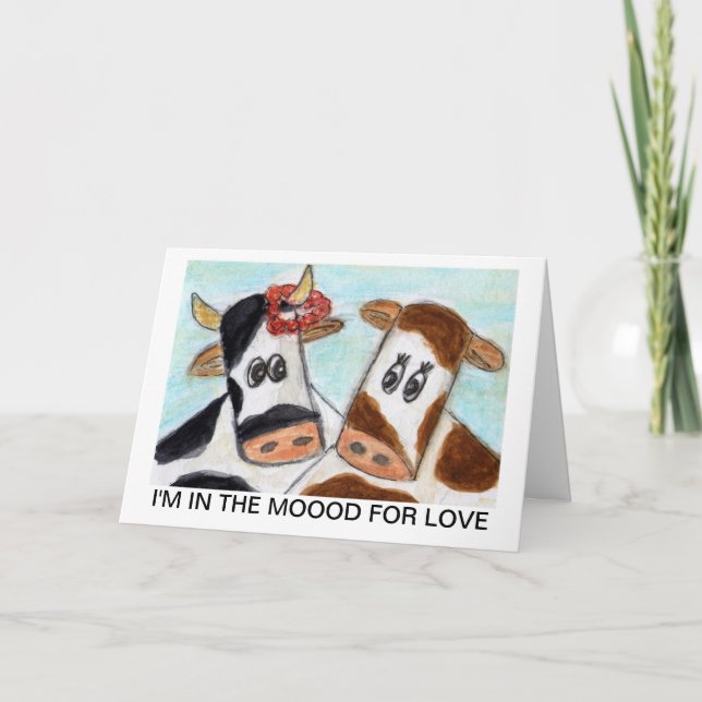 Skrämma valentines day 'mig förmiddagen i Moooden Helgkort (Framsida)