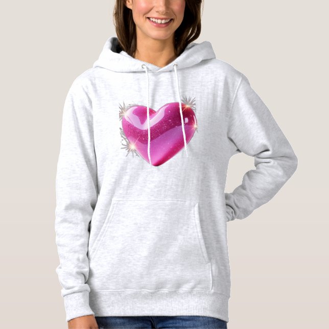 Skrämmande 3D Rosa Heart - En symbol T Shirt (Framsida)