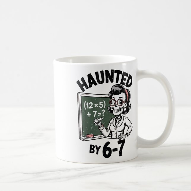 Skrämmande 67 Skelett Matematiklärar Halloween-kos Kaffemugg (Höger)