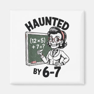 Skrämmande 67 Skelett Matematiklärar Halloween-kos Magnet
