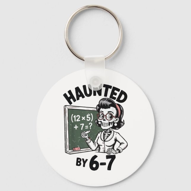 Skrämmande 67 Skelett Matematiklärar Halloween-kos Nyckelring (Framsida)