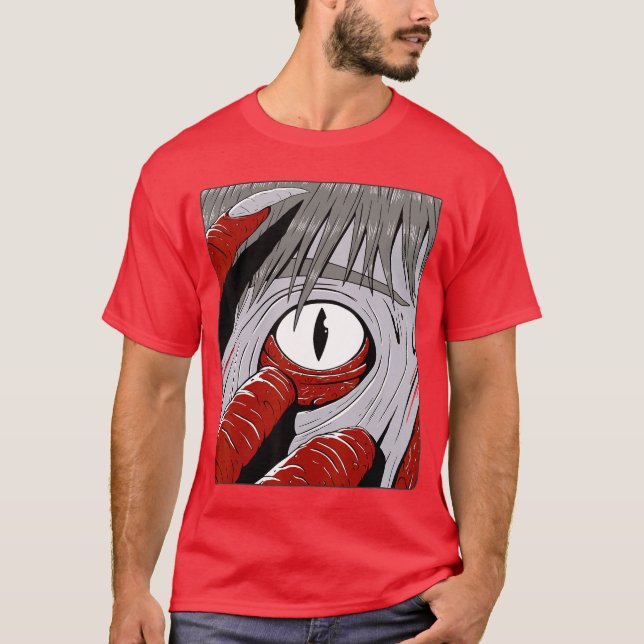 Skrämmande Anime Skräck rolig T Shirt (Framsida)