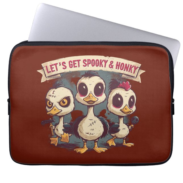 Skrämmande anka Halloween laptopsleeve Laptop Fodral (Framsidan)