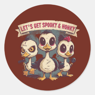 Skrämmande anka Halloween laptopsleeve Runt Klistermärke