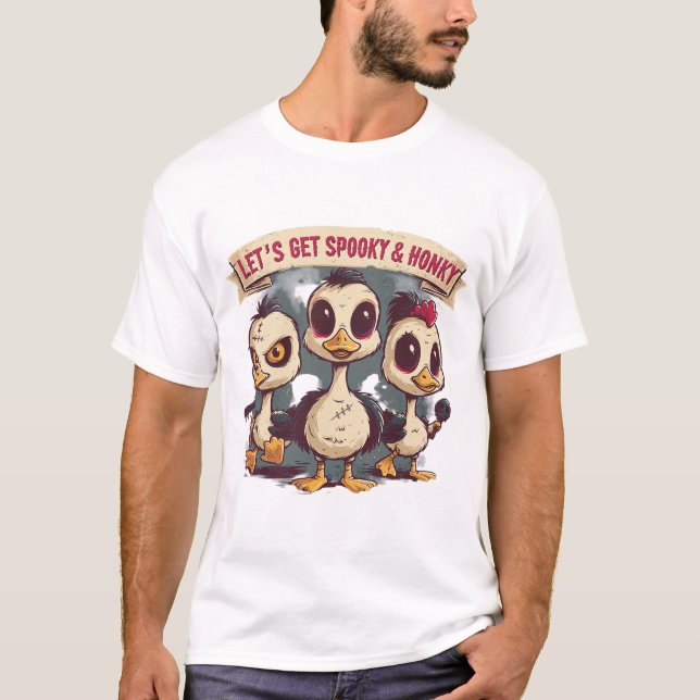 Skrämmande anka Halloween  T Shirt (Framsida)