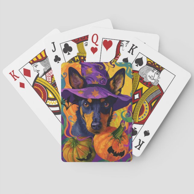 Skrämmande australiensisk kelpie halloweenpumpa casinokort (Baksidan)