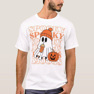 Skrämmande Avslappnande Spöke Glad Halloween Högti T Shirt