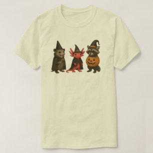 Skrämmande Axolotl Tvättbjörn Pungråtta   Hallowee T Shirt