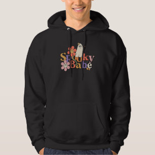 Skrämmande Baby Blommig Spöke Retro Halloween Groo Hoodie