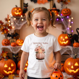 Skrämmande Baby Pumpa för Flickor T Shirt