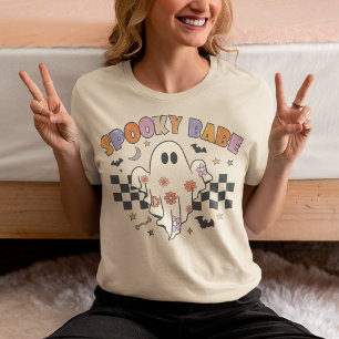 Skrämmande Baby Retro Spöktjäder T Shirt