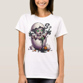 Skrämmande babyhäxa i ägg – Kvinnors Halloween-skr T Shirt