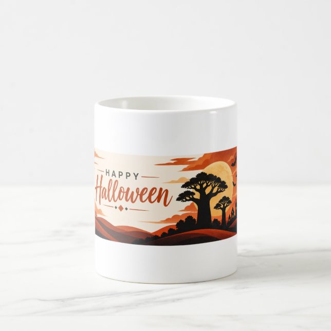 Skrämmande Baobab Halloween-mugg Kaffemugg (Center)