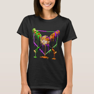 Skrämmande Baseboll Glass Dropp Hemmaplan Drippar T Shirt