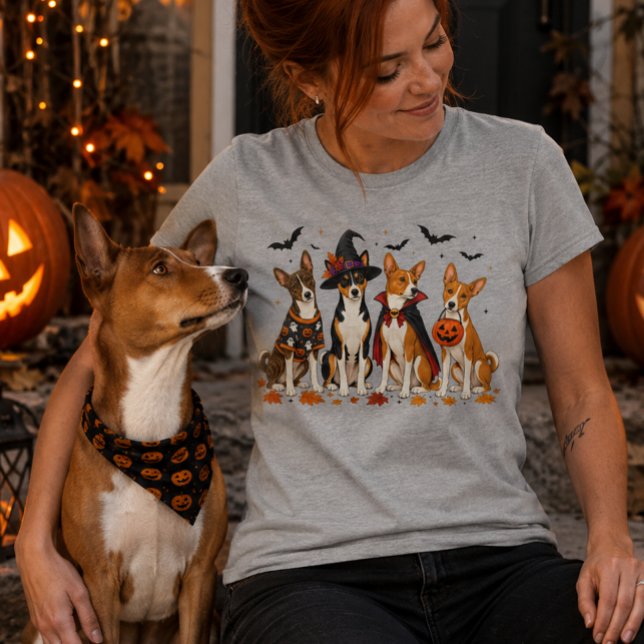 Skrämmande Basenjis Halloween-design T Shirt (Skapare uppladdad)