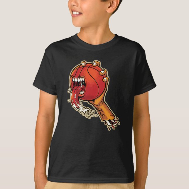 Skrämmande basket t shirt (Framsida)