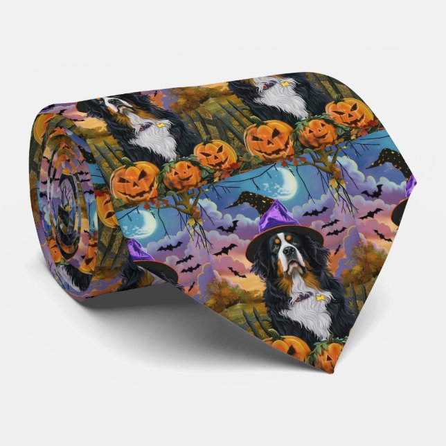 Skrämmande Bernese Mountain Halloween-häxa Pumpa Slips (Rullad)